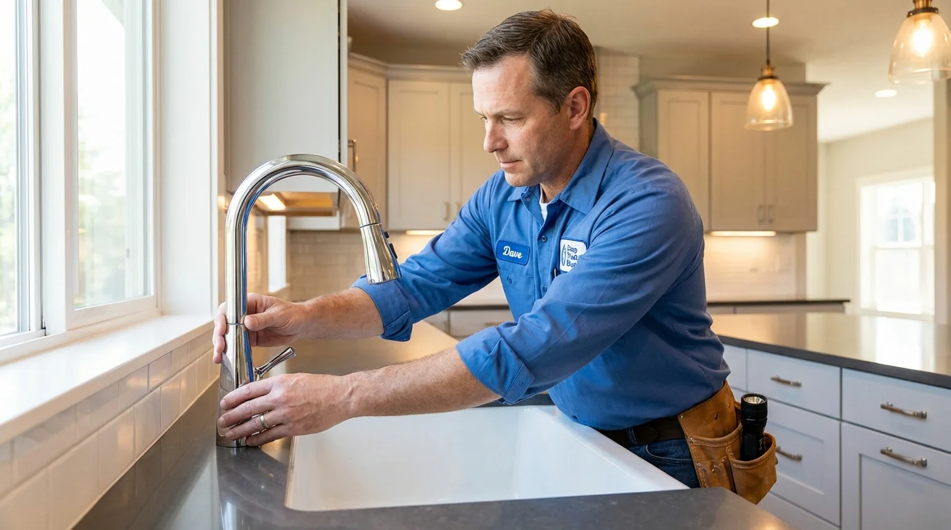 Kitchen faucet installation by Johns Plumbing LLC in Batavia